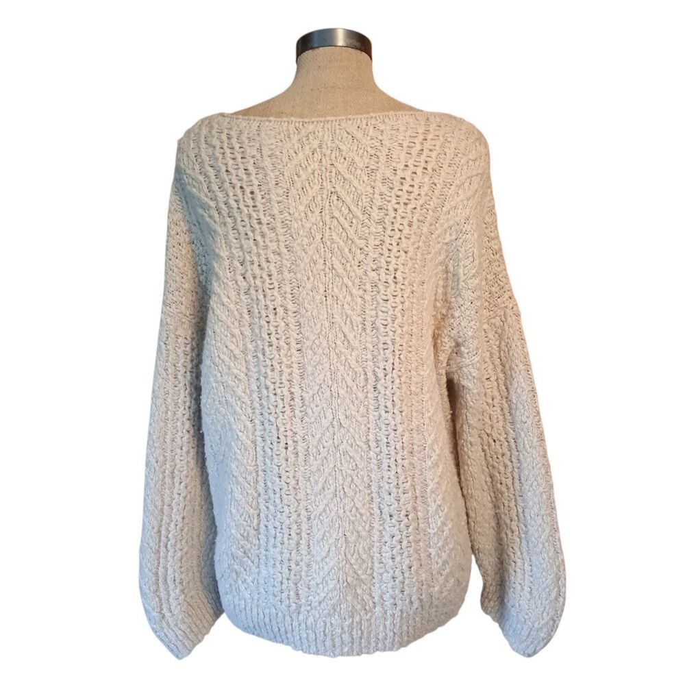 Vince Sweater Womens Sz M Oatmeal Knit Scoop Neck Cashmere Wool Blend - Picture 3 of 10